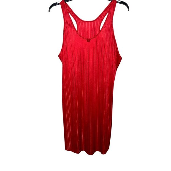 Vintage 70s 1970s Red Slip Dress Lingerie Large - Picture 1 of 5